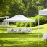 Backyard Pro Courtyard Series 10' x 15' White Straight Leg Heavy-Duty Aluminum Instant Pop-Up Canopy Tent