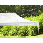 Backyard Pro Courtyard Series 10' x 15' White Straight Leg Heavy-Duty Aluminum Instant Pop-Up Canopy Tent