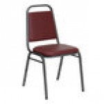 Flash Furniture FD-BHF-2-BY-VYL-GG Hercules Burgundy Vinyl Trapezoidal Back Stackable Banquet Chair with Silver Vein Frame and 1 1/2
