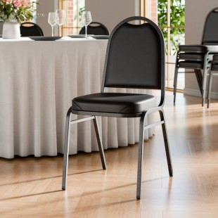 Lancaster Table & Seating Black Stackable Banquet Chair with 2 Lancaster Table & Seating Black Stackable Banquet Chair with 2