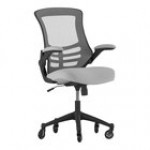 Flash Furniture Kelista Black Mesh Mid-Back Swivel Ergonomic Office Chair / Task Chair with Black Frame, Flip-Up Arms, and Roller Wheels Flash Furniture Kelista Black Mesh Mid-Back Swivel Ergonomic Office Chair / Task Chair with Black Frame, Flip-Up Arms, and Roller Wheels
