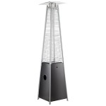 Backyard Pro Courtyard Series HPSQRBLK Black Portable Propane Outdoor Patio Heater with Glass Tube - 40,000 BTU