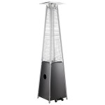 Backyard Pro Courtyard Series HPSQRBLK Black Portable Propane Outdoor Patio Heater with Glass Tube - 40,000 BTU