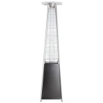 Backyard Pro Courtyard Series HPSQRBLK Black Portable Propane Outdoor Patio Heater with Glass Tube - 40,000 BTU