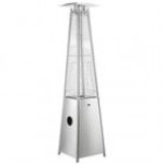 Backyard Pro Courtyard Series HPSQRBLK Black Portable Propane Outdoor Patio Heater with Glass Tube - 40,000 BTU