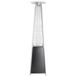 Backyard Pro Courtyard Series HPSQRBLK Black Portable Propane Outdoor Patio Heater with Glass Tube - 40,000 BTU