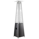 Backyard Pro Courtyard Series HPSQRBLK Black Portable Propane Outdoor Patio Heater with Glass Tube - 40,000 BTU