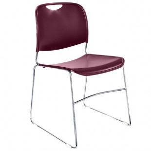 National Public Seating 8508 Wine Red Stackable Ultra Compact Plastic Chair with Chrome Frame National Public Seating 8508 Wine Red Stackable Ultra Compact Plastic Chair with Chrome Frame