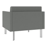 Lesro Luxe Lounge Series Open House Asteroid Fabric Bariatric Guest Arm Chair with Steel Legs