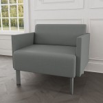 Lesro Luxe Lounge Series Open House Asteroid Fabric Bariatric Guest Arm Chair with Steel Legs