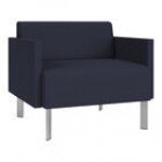 Lesro Luxe Lounge Series Open House Asteroid Fabric Bariatric Guest Arm Chair with Steel Legs
