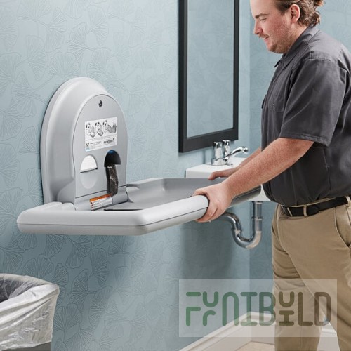 Koala Kare KB300-01SS Gray Horizontal Surface-Mounted Baby Changing Station with Stainless Steel Veneer