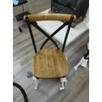 BFM Seating Henry Sand Black Steel Side Chair with Autumn Ash Wooden Back and Seat BFM Seating Henry Sand Black Steel Side Chair with Autumn Ash Wooden Back and Seat