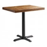 Lancaster Table & Seating Boomerang Black Finish Chair with Dark Gray Vinyl Seat and Vintage Wood Back