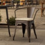 Lancaster Table & Seating Alloy Copper Outdoor Arm Chair with Tan Fabric Magnetic Cushion Lancaster Table & Seating Alloy Copper Outdoor Arm Chair with Tan Fabric Magnetic Cushion