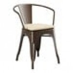 Lancaster Table & Seating Alloy Copper Outdoor Arm Chair with Tan Fabric Magnetic Cushion Lancaster Table & Seating Alloy Copper Outdoor Arm Chair with Tan Fabric Magnetic Cushion
