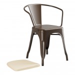 Lancaster Table & Seating Alloy Copper Outdoor Arm Chair with Tan Fabric Magnetic Cushion Lancaster Table & Seating Alloy Copper Outdoor Arm Chair with Tan Fabric Magnetic Cushion