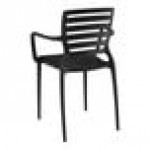 Lancaster Table & Seating Sol Black Stone Resin Arm Chair