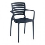 Lancaster Table & Seating Sol Black Stone Resin Arm Chair