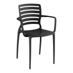Lancaster Table & Seating Sol Black Stone Resin Arm Chair