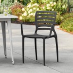 Lancaster Table & Seating Sol Black Stone Resin Arm Chair