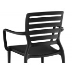 Lancaster Table & Seating Sol Black Stone Resin Arm Chair