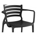 Lancaster Table & Seating Sol Black Stone Resin Arm Chair