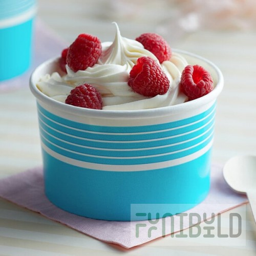 Choice 16 oz. Blue Paper Frozen Yogurt / Food Cup - 50/Pack