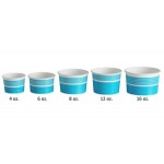 Choice 16 oz. Blue Paper Frozen Yogurt / Food Cup - 50/Pack