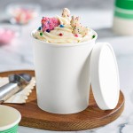 Choice 1 Qt. White Paper Double-Wall Frozen Yogurt / Food Cup with Paper Lid - 250/Case Choice 1 Qt. White Paper Double-Wall Frozen Yogurt / Food Cup with Paper Lid - 250/Case