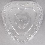 Durable Packaging P9701V Clear Dome Lid for Heart Shaped Foil Bake Pan - 100/Case