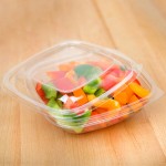 Sabert 52500B500 Bowl2 Clear Dome Lid for 8, 12, and 16 oz. Square Bowls - 500/Case