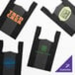 Choice Customizable 1/6 Standard Size Black Unprinted Standard-Duty Plastic T-Shirt Bag - 1,000/Case