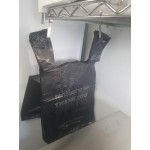 Choice Customizable 1/6 Standard Size Black Unprinted Standard-Duty Plastic T-Shirt Bag - 1,000/Case