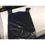 Choice Customizable 1/6 Standard Size Black Unprinted Standard-Duty Plastic T-Shirt Bag - 1,000/Case
