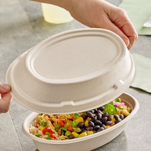World Centric Compostable Fiber Lid for 18 oz. Fiber Burrito Bowl - 400/Case