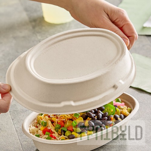 World Centric Compostable Fiber Lid for 18 oz. Fiber Burrito Bowl - 400/Case