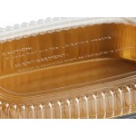 Choice Heavy Duty Smoothwall Black and Gold Large Oblong Foil Entree / Take-Out Pan with Dome Lid 65.6 oz. - 50/Case