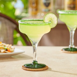 Acopa Tropic 12 oz. Margarita Glass with Green Rim and Base - Sample Acopa Tropic 12 oz. Margarita Glass with Green Rim and Base - Sample