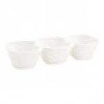Front of the House Catalyst 12 oz. European White Triple Compartment Porcelain Bowl - 6/Case