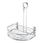 American Metalcraft SRBNC2 Chrome Half Round Birdnest Condiment Caddy with Card Holder - 8