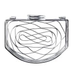 American Metalcraft SRBNC2 Chrome Half Round Birdnest Condiment Caddy with Card Holder - 8