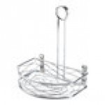 American Metalcraft SRBNC2 Chrome Half Round Birdnest Condiment Caddy with Card Holder - 8