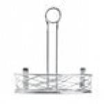 American Metalcraft SRBNC2 Chrome Half Round Birdnest Condiment Caddy with Card Holder - 8
