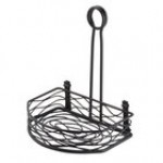 American Metalcraft SRBNC2 Chrome Half Round Birdnest Condiment Caddy with Card Holder - 8