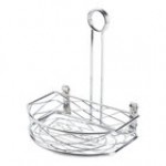 American Metalcraft SRBNC2 Chrome Half Round Birdnest Condiment Caddy with Card Holder - 8