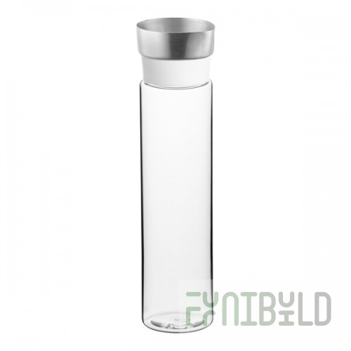 Cal-Mil 34 oz. Clear Polycarbonate Carafe with Hinged Closing Stainless Steel Lid 3614-55CL - 3/Case