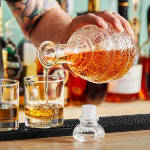 Acopa 32 oz. Cut Glass Tower Whiskey Decanter