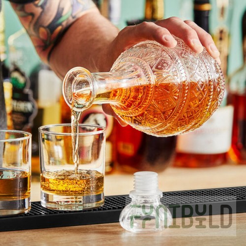 Acopa 32 oz. Cut Glass Tower Whiskey Decanter