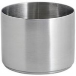Front of the House Soho 3 oz. Matte Black Brushed Stainless Steel Round Ramekin - 12/Case Front of the House Soho 3 oz. Matte Black Brushed Stainless Steel Round Ramekin - 12/Case